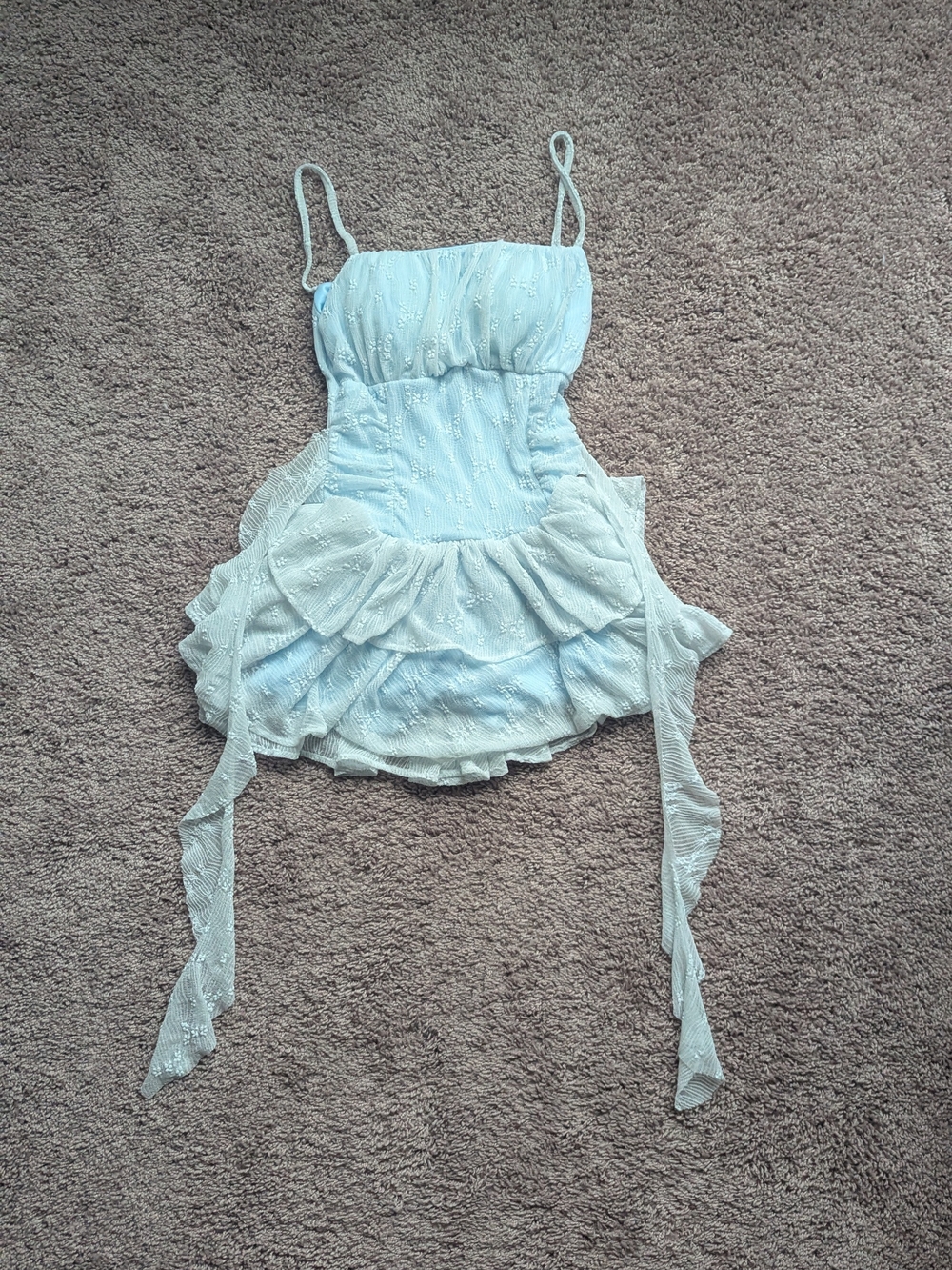 Light Blue Ruffle Babydoll Dress